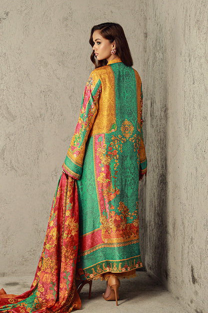 Wardha Saleem | Luxury Pret Traditional Wear | ARWA S Mustard Pure Raw Silk