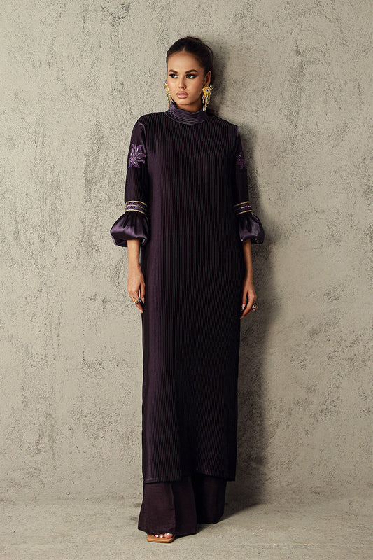 Wardha Saleem | Luxury Pret Traditional Wear | VIDA XS Deep Purple Silk