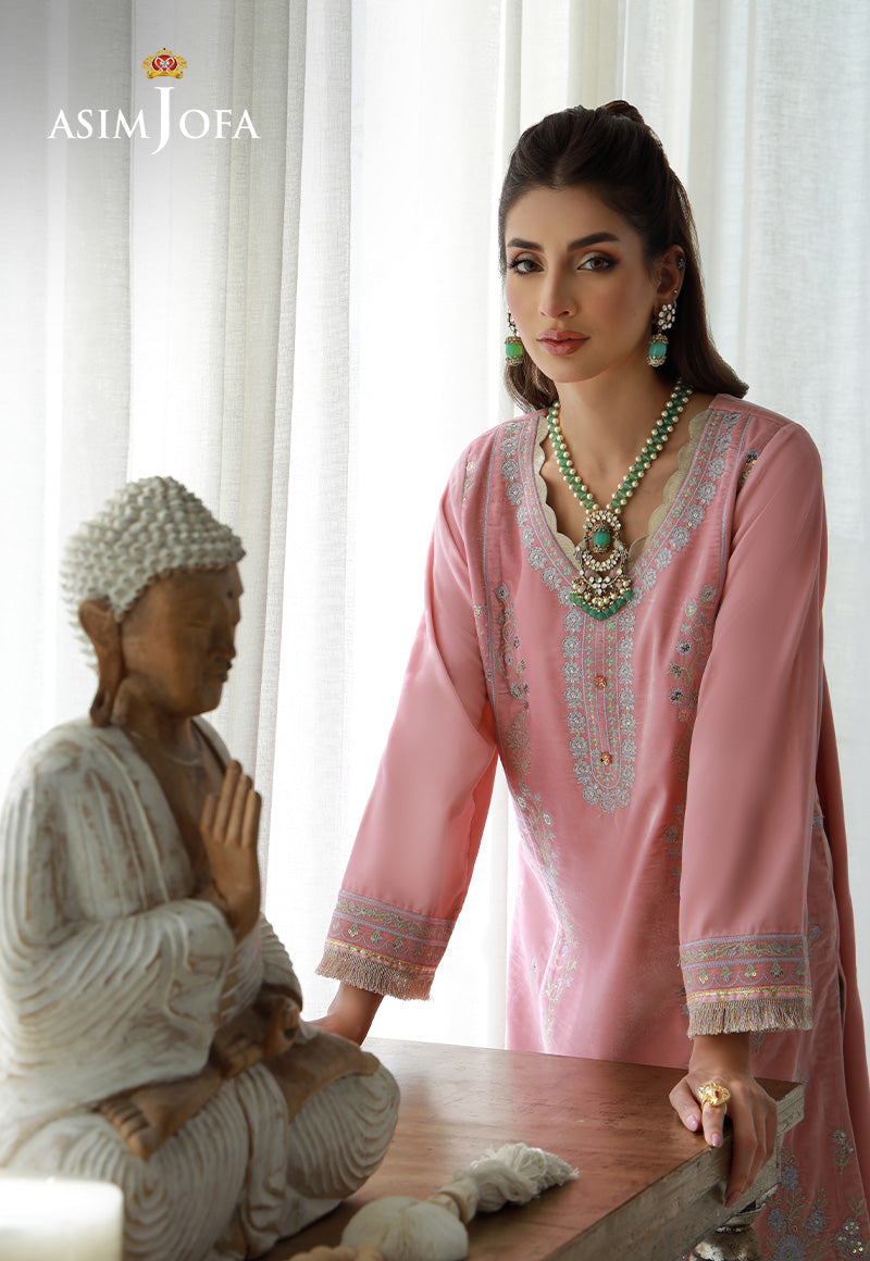 Asim Jofa | Velvet Edit | AJVG-12 L Pink Velvet