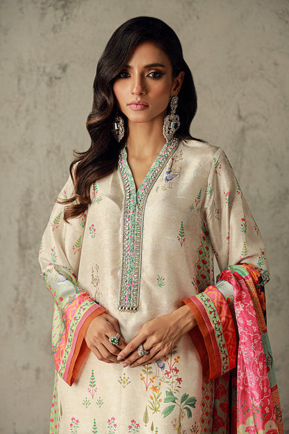 Wardha Saleem | Luxury Pret Traditional Wear | SARA L Off White Pure Raw Silk