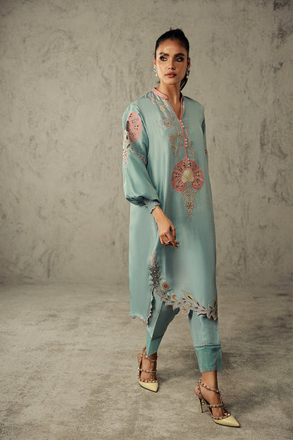 Wardha Saleem | Luxury Pret Traditional Wear | AMARA XL Sky Blue Pure Raw Silk