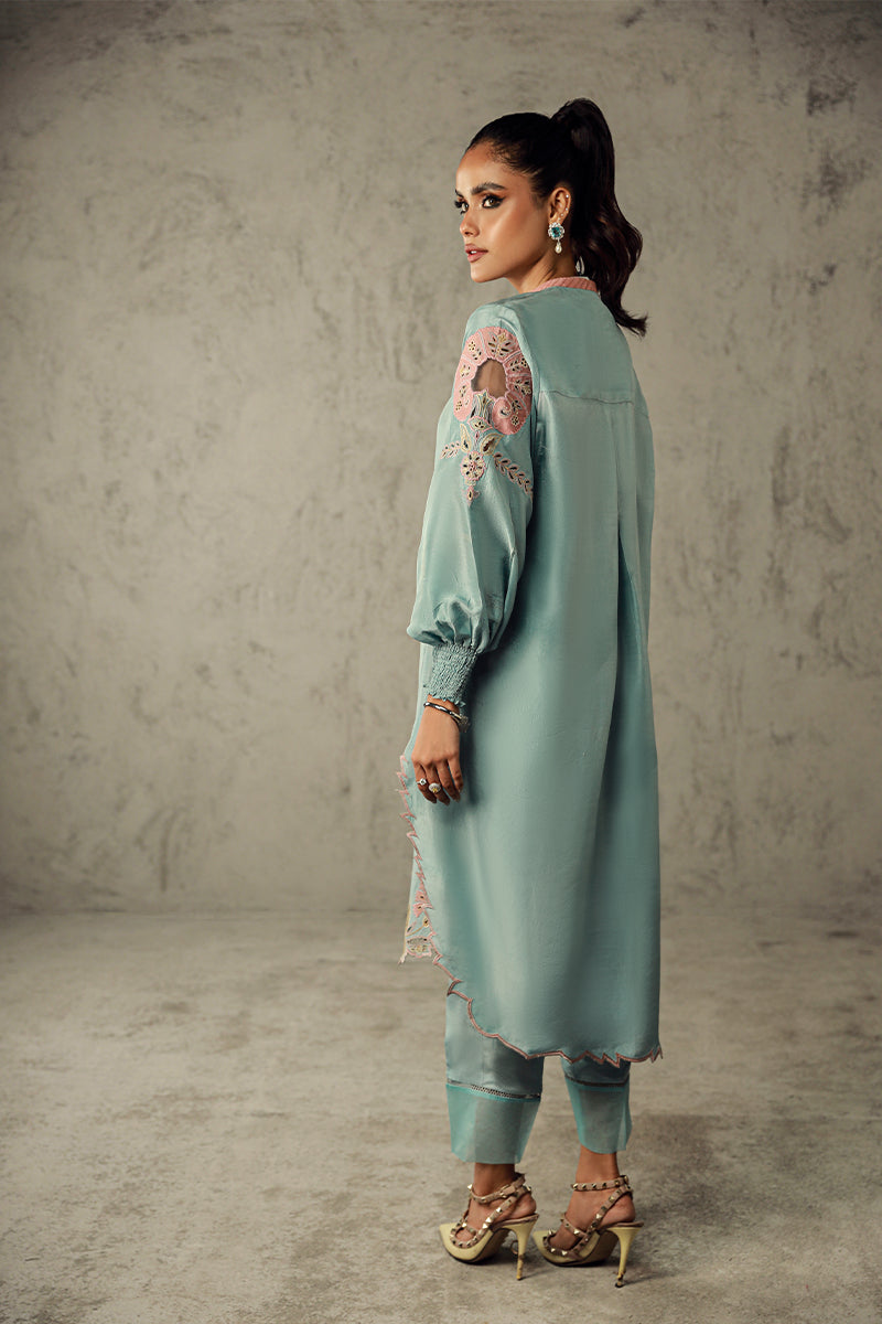 Wardha Saleem | Luxury Pret Traditional Wear | AMARA S Sky Blue Pure Raw Silk