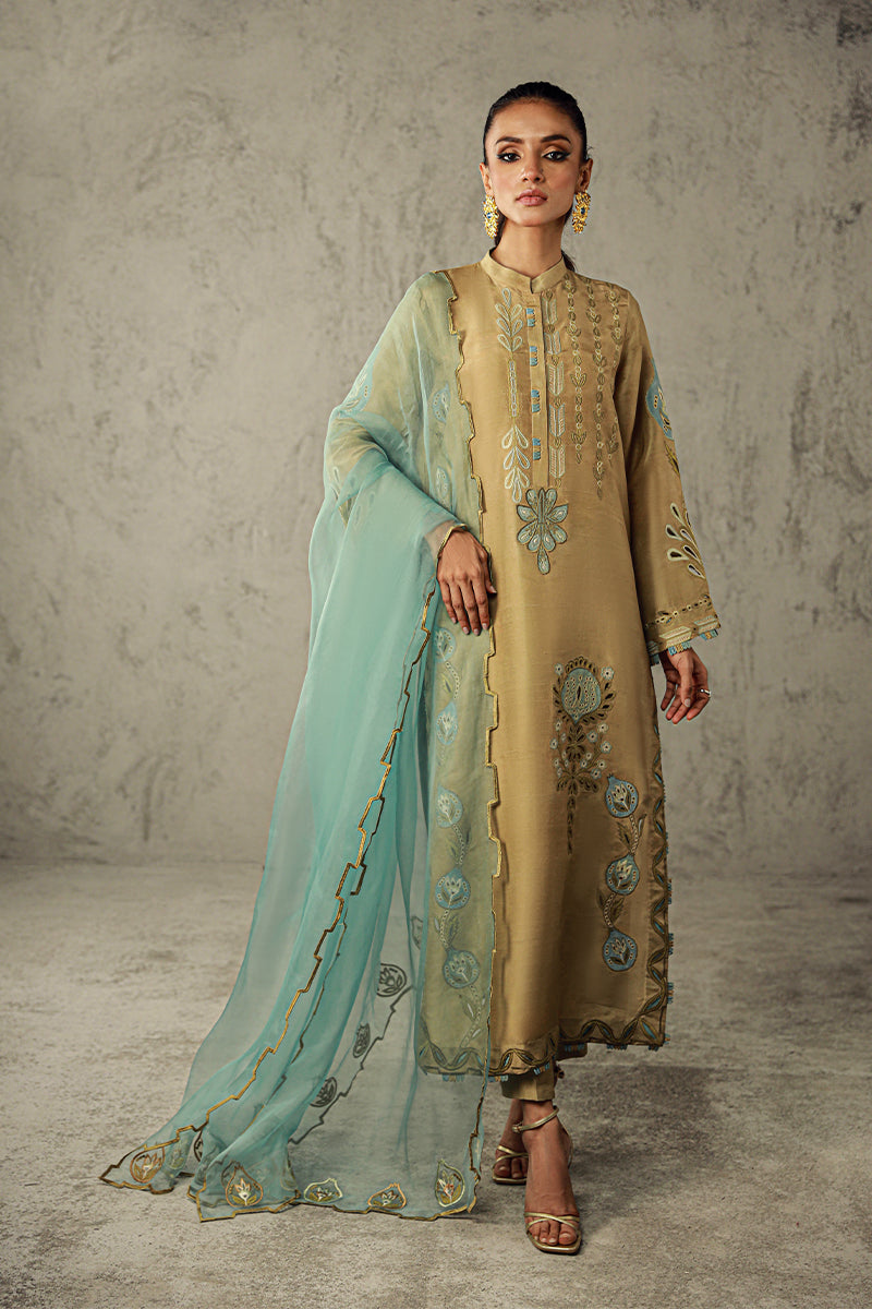 Wardha Saleem | Luxury Pret Traditional Wear | AMANI XS Gold Pure Raw Silk
