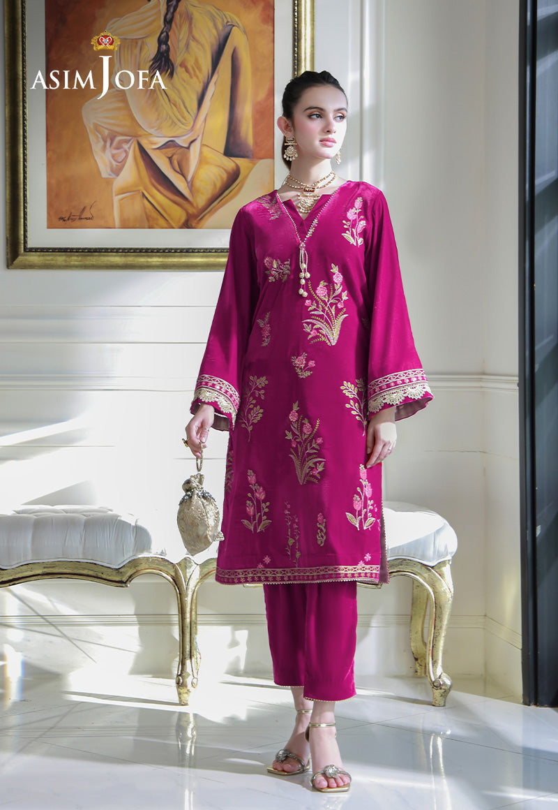 Asim Jofa | Velvet Edit | AJVG-06 S Magenta Velvet