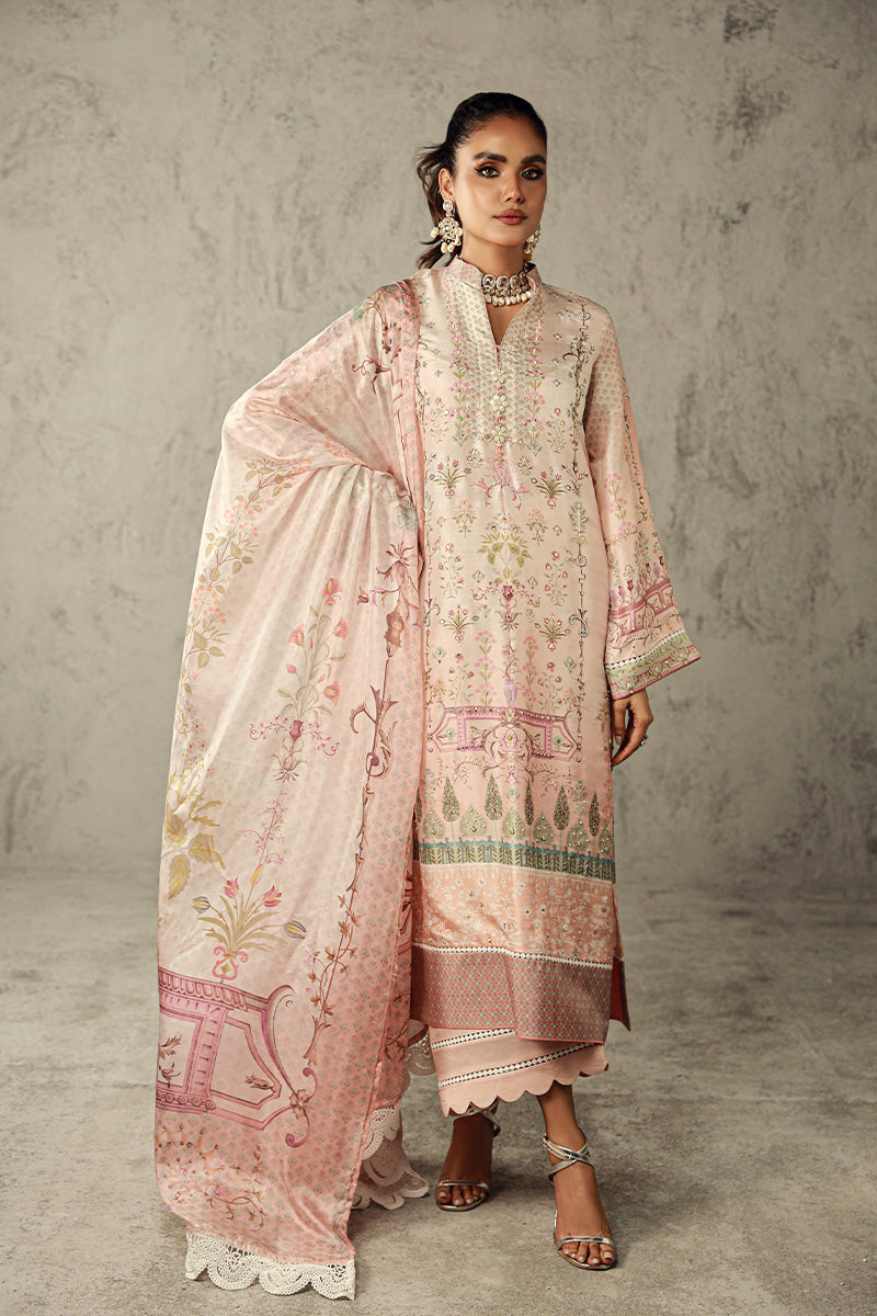 Wardha Saleem | Luxury Pret Traditional Wear | MANAL XS Beige Pure Raw Silk