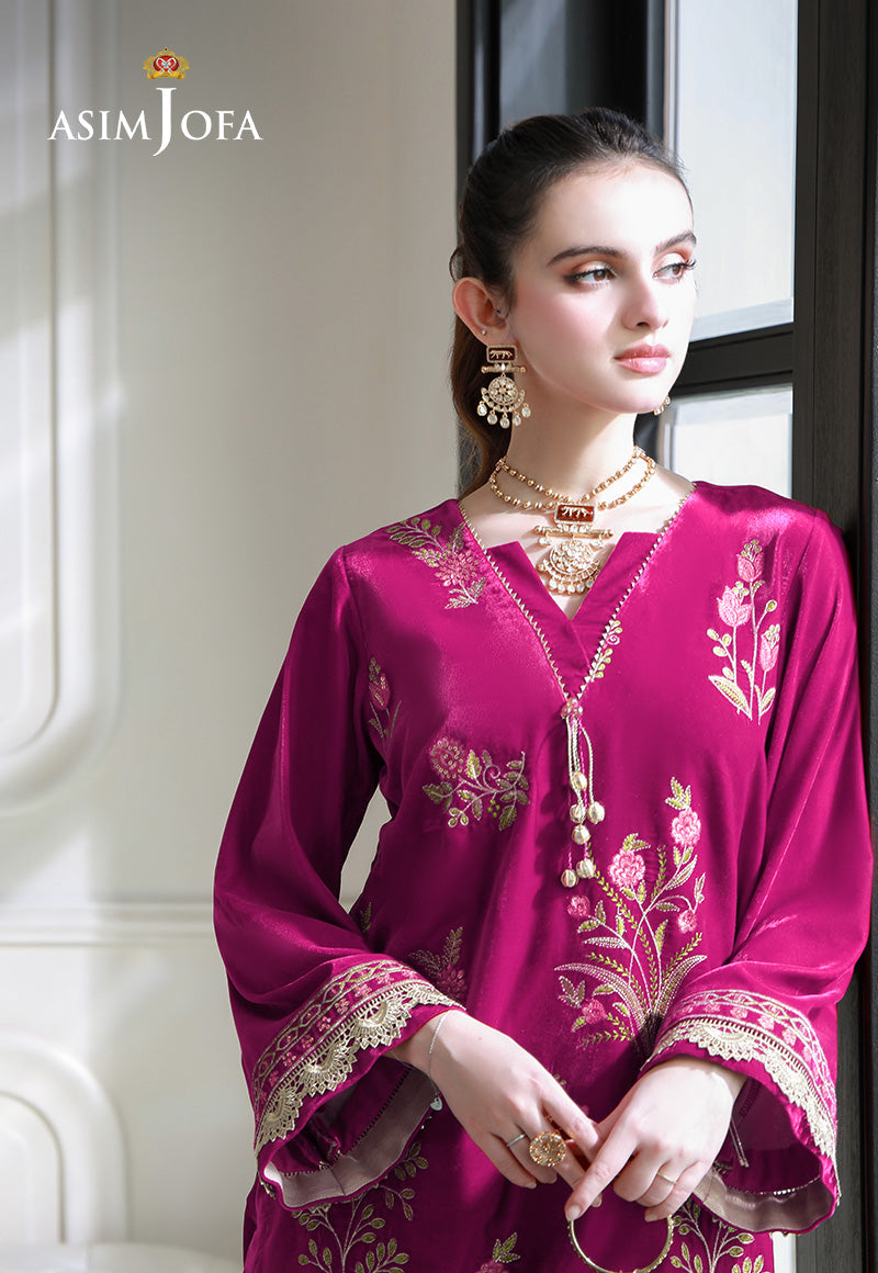Asim Jofa | Velvet Edit | AJVG-06 L Magenta Velvet