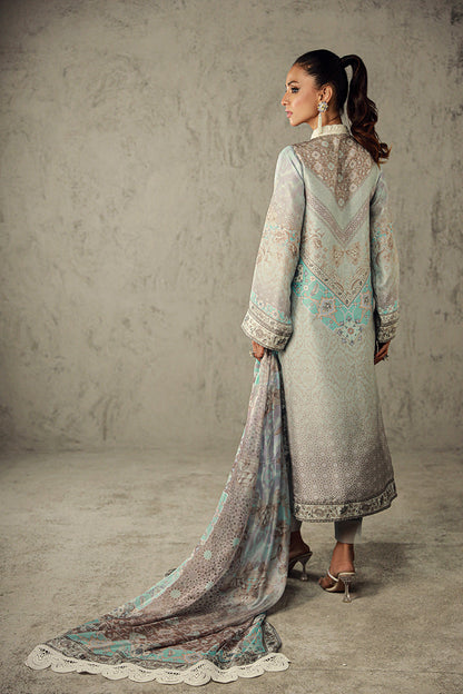 Wardha Saleem | Luxury Pret Traditional Wear | JANA S Gray Pure Raw Silk
