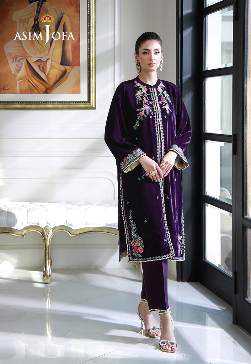 Asim Jofa | Velvet Edit | AJVG-10 S Purple Velvet
