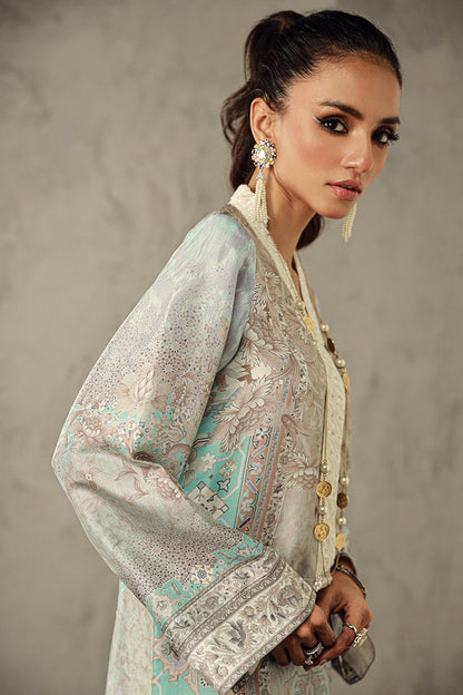 Wardha Saleem | Luxury Pret Traditional Wear | JANA L Gray Pure Raw Silk