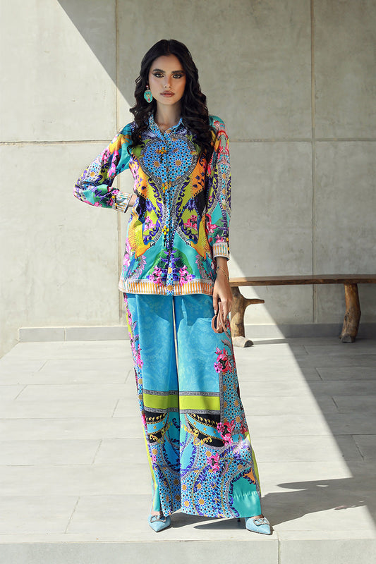 Wardha Saleem | Luxury Pret Fusion Wear | VERA (2PC) XS Aqua Silk