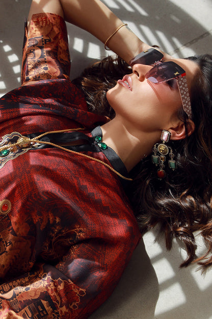 Wardha Saleem | Luxury Pret Fusion Wear | HAZEL (2PC) M Rust Female
