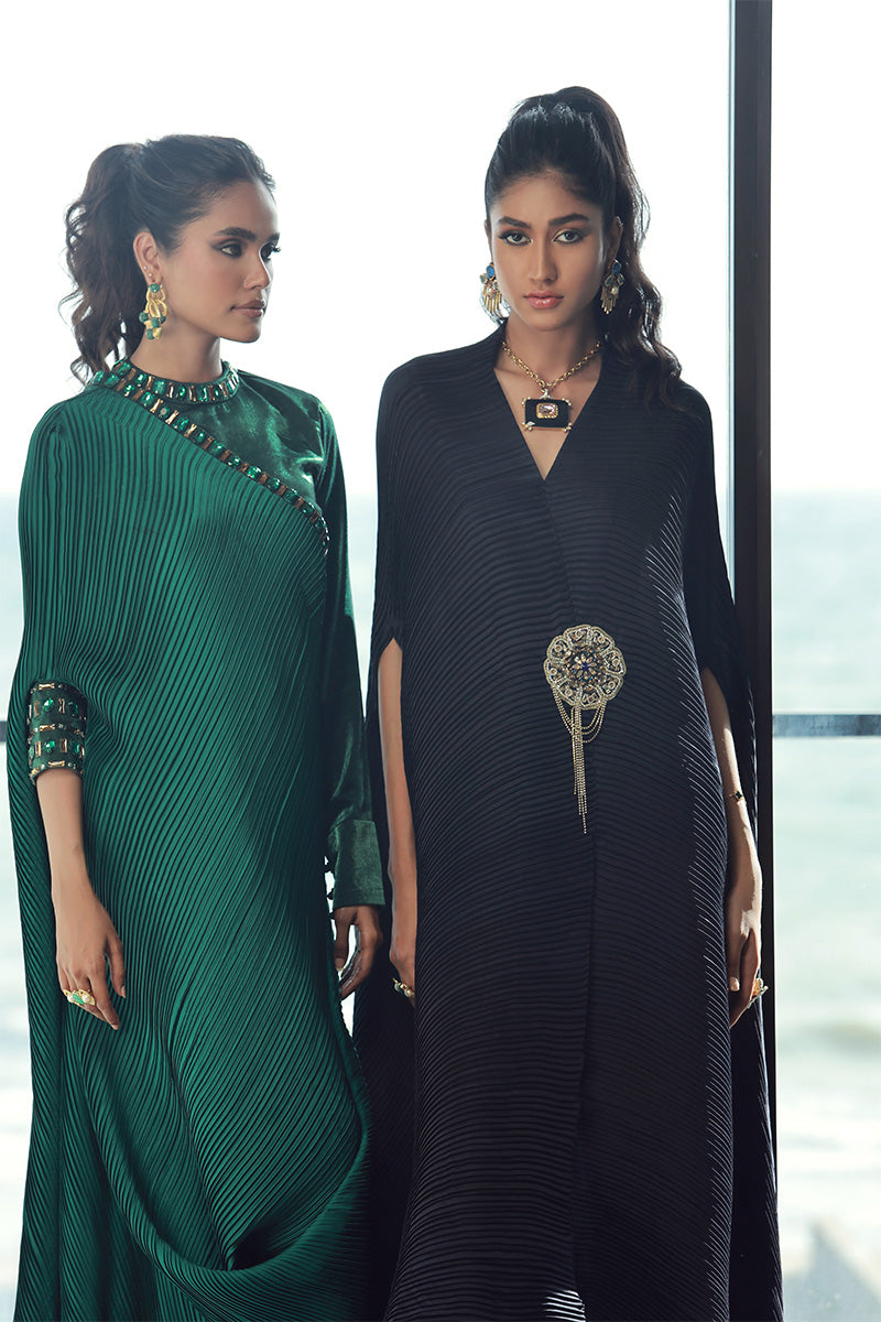 Wardha Saleem | Luxury Pret Fusion Wear | SIERRA (2PC) M Emerald Green Silk