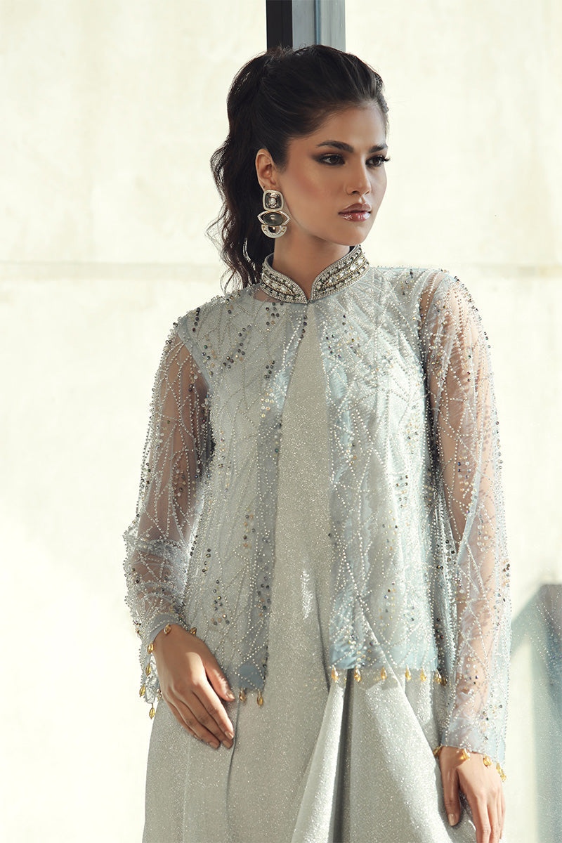Wardha Saleem | Luxury Pret Fusion Wear | PEARL (2PC) XL Sky Blue Female