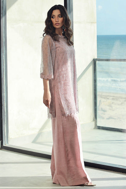 Wardha Saleem | Luxury Pret Fusion Wear | AVA (2PC) S Powder Pink Female