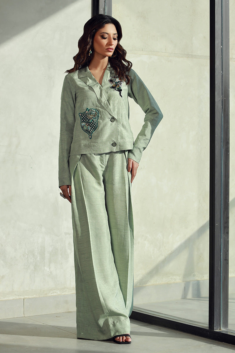 Wardha Saleem | Luxury Pret Fusion Wear | JULIA (2PC) S Mint Green Female