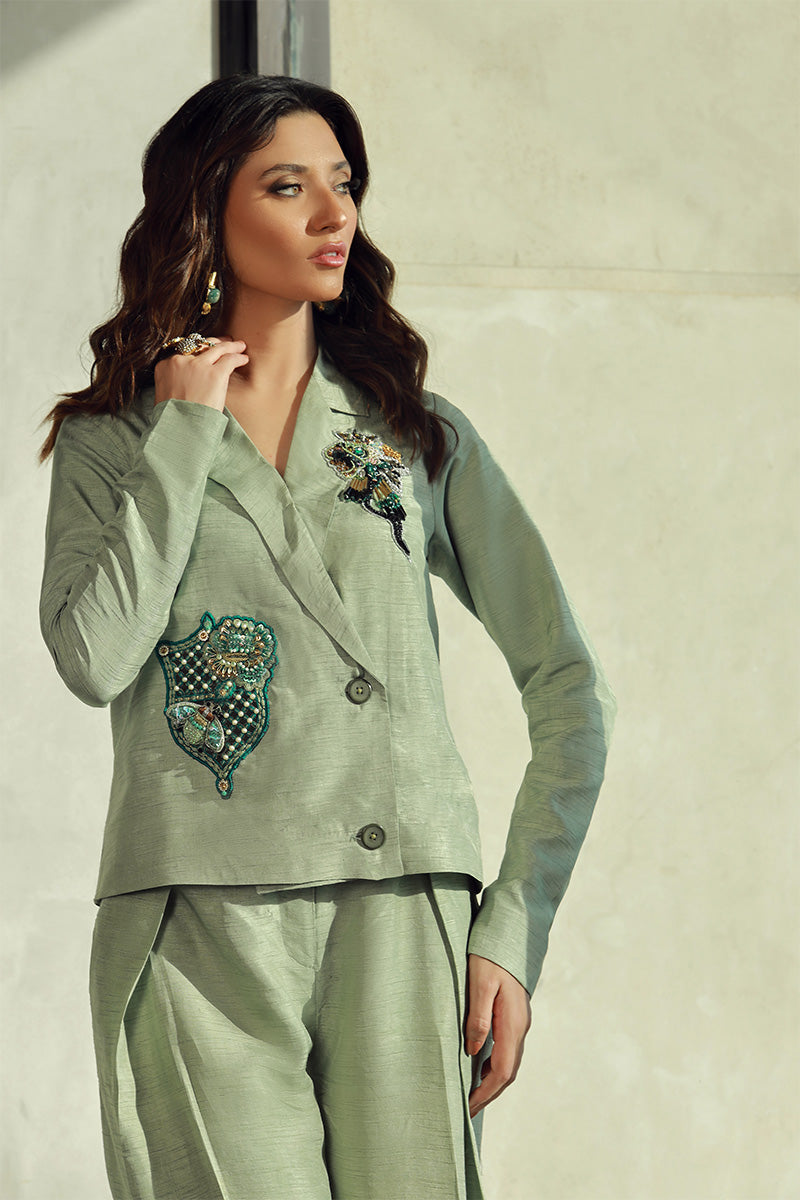 Wardha Saleem | Luxury Pret Fusion Wear | JULIA (2PC) M Mint Green Female