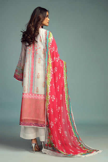 Wardha Saleem | Luxury Pret Traditional Wear | GUL BAHAAR SHIRT WITH DUPATTA (2 PC) S Off White Cotton Net