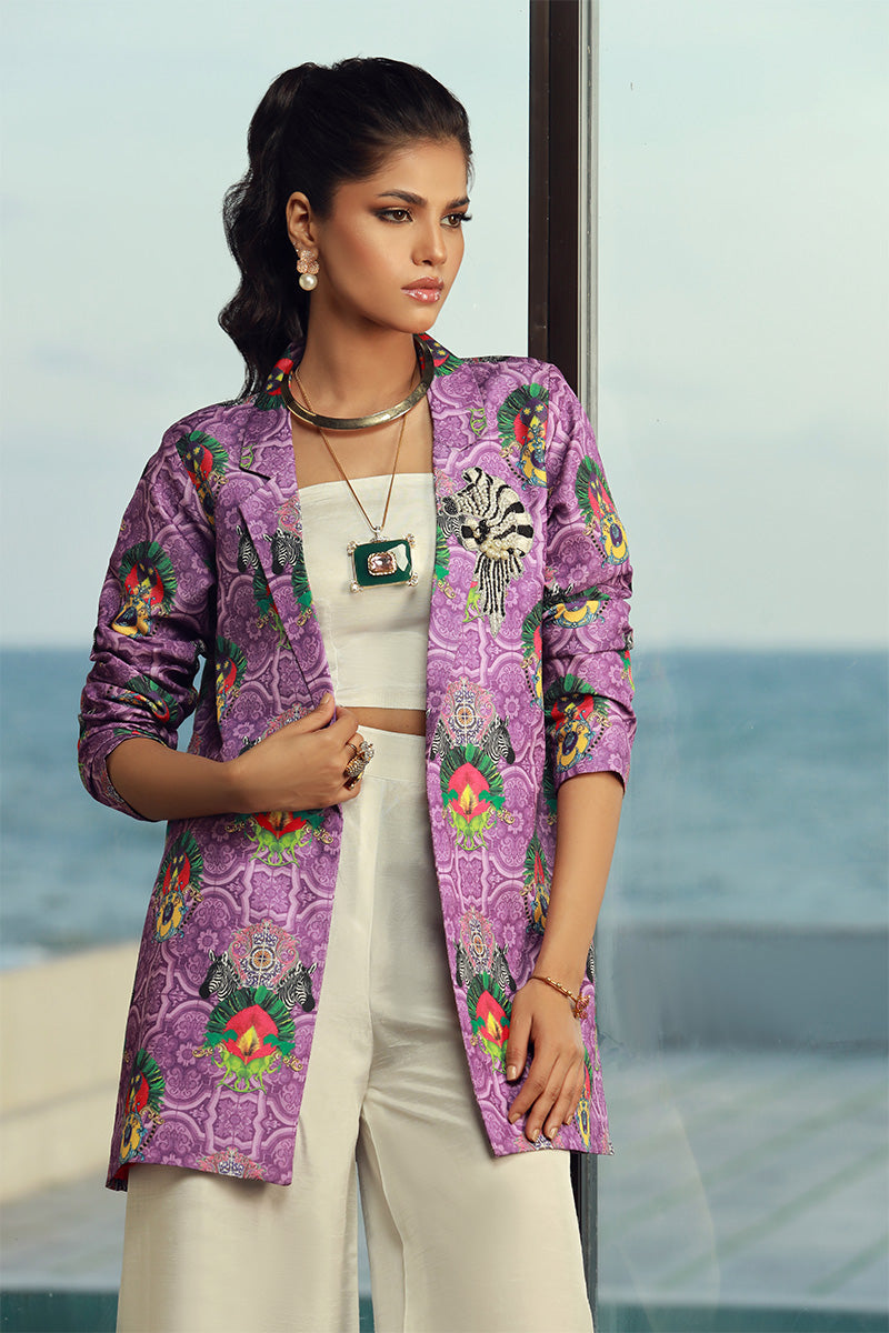 Wardha Saleem | Luxury Pret Fusion Wear | IVAN M Off White Indian Raw Silk