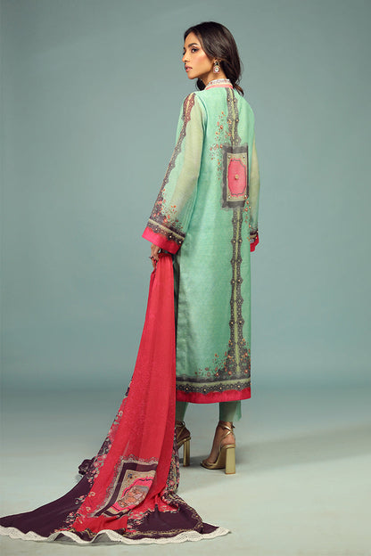 Wardha Saleem | Luxury Pret Traditional Wear | CHANDNI SHIRT WITH DUPATTA ( 2 PC) S Mint Green Cotton Net
