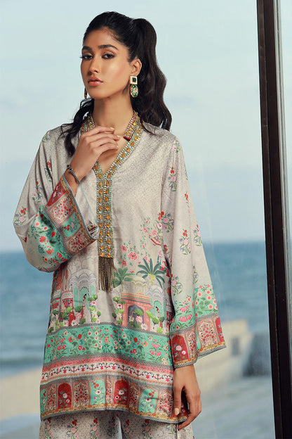 Wardha Saleem | Luxury Pret Fusion Wear | LILA (2PC) M Light Gray Female