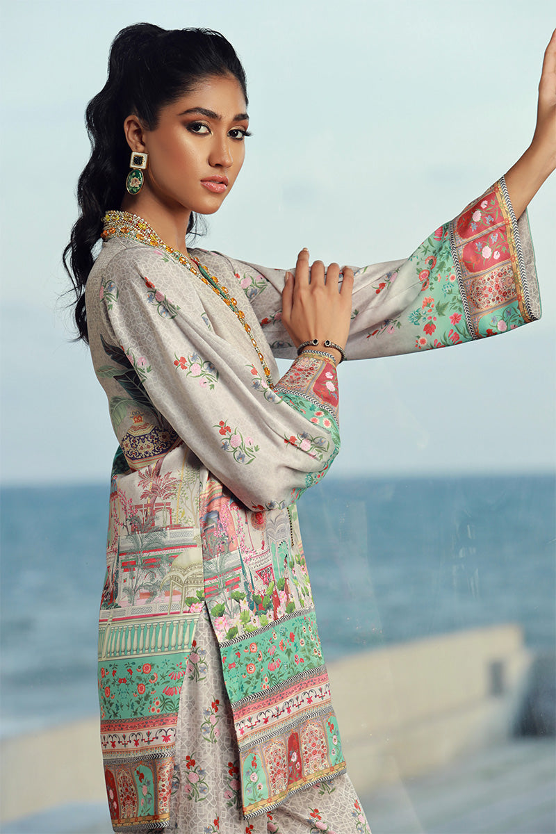 Wardha Saleem | Luxury Pret Fusion Wear | LILA (2PC) XL Light Gray Female