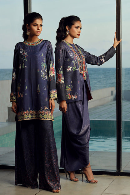 Wardha Saleem | Luxury Pret Fusion Wear | ANYA (2PC) M Navy Blue Female
