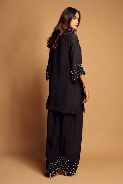 Wardha Saleem | Luxury Pret Traditional Wear | MYSTIQUE (2PC) S Black Crepe