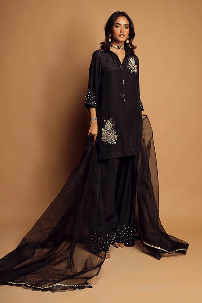 Wardha Saleem | Luxury Pret Traditional Wear | MYSTIQUE (2PC) L Black Crepe