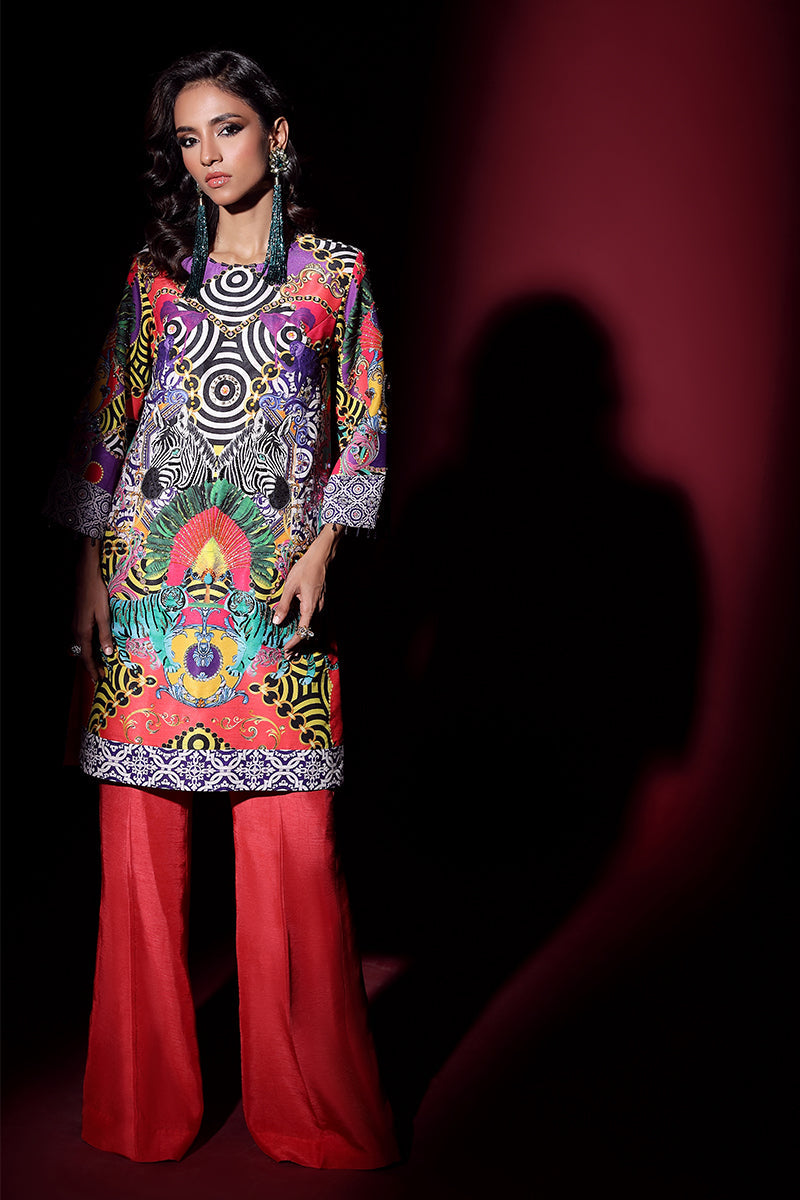 Wardha Saleem | Luxury Pret Fusion Wear | EXOTICA (2PC) XS Multicolor Raw Silk