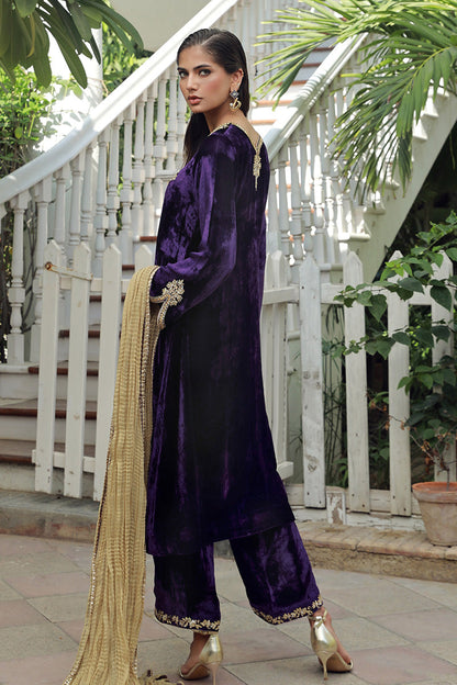 Sana Abbas | Velvet Formals | KANZITE S Deep Purple Velvet