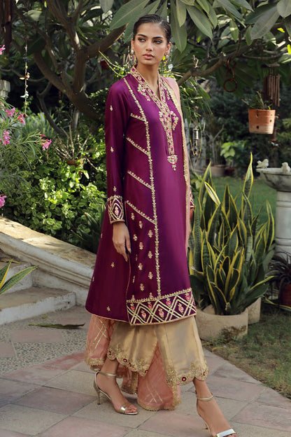 Sana Abbas | Velvet Formals | SPINEL XS Plum Silk