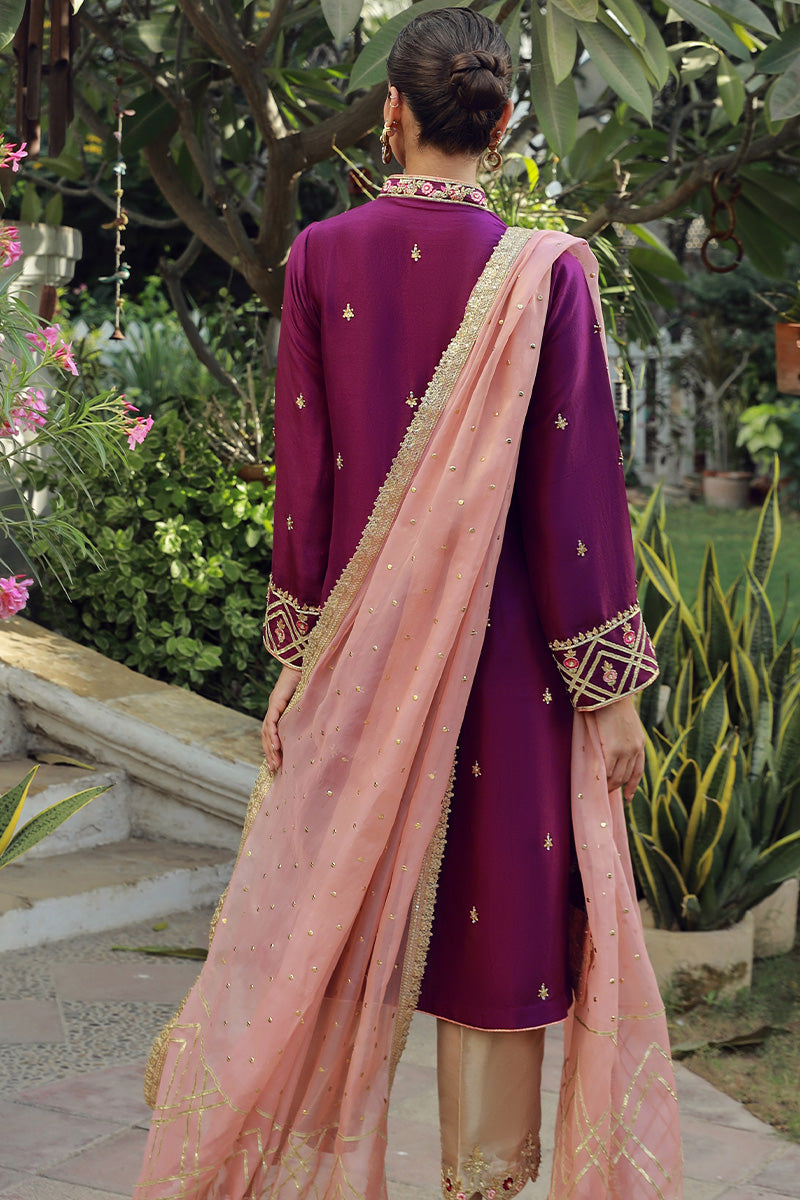 Sana Abbas | Velvet Formals | SPINEL S Plum Silk