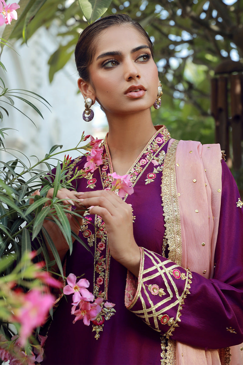 Sana Abbas | Velvet Formals | SPINEL M Plum Silk