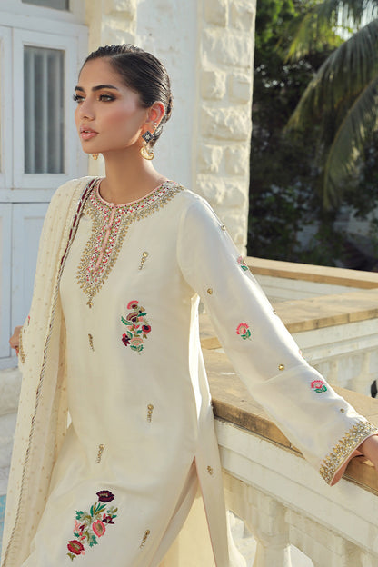 Sana Abbas | Velvet Formals | OPAL L Ivory Silk
