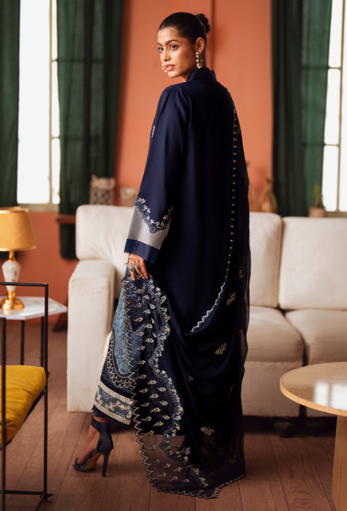 Humdum | Lala Rukh Lawn | Lalarukh - D08 S Navy Lawn