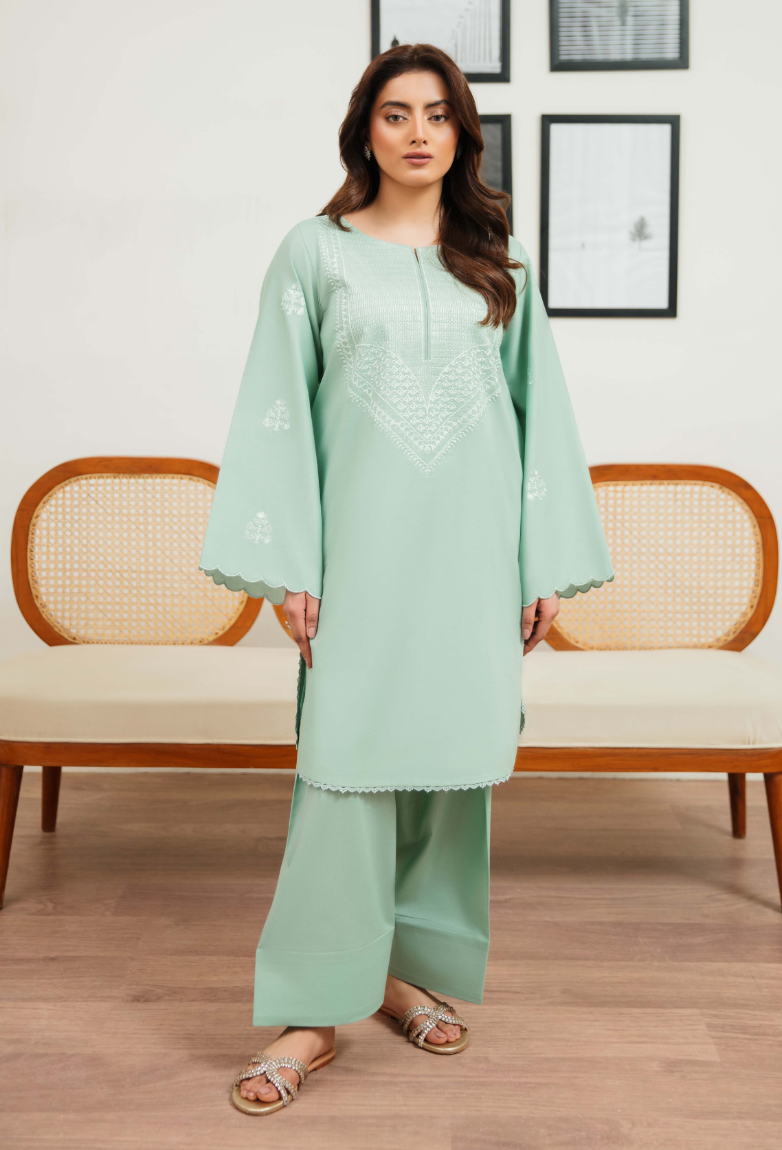 Humdum | Ayra Ready to wear | Ayra - D06 XS Ice Blue Lawn