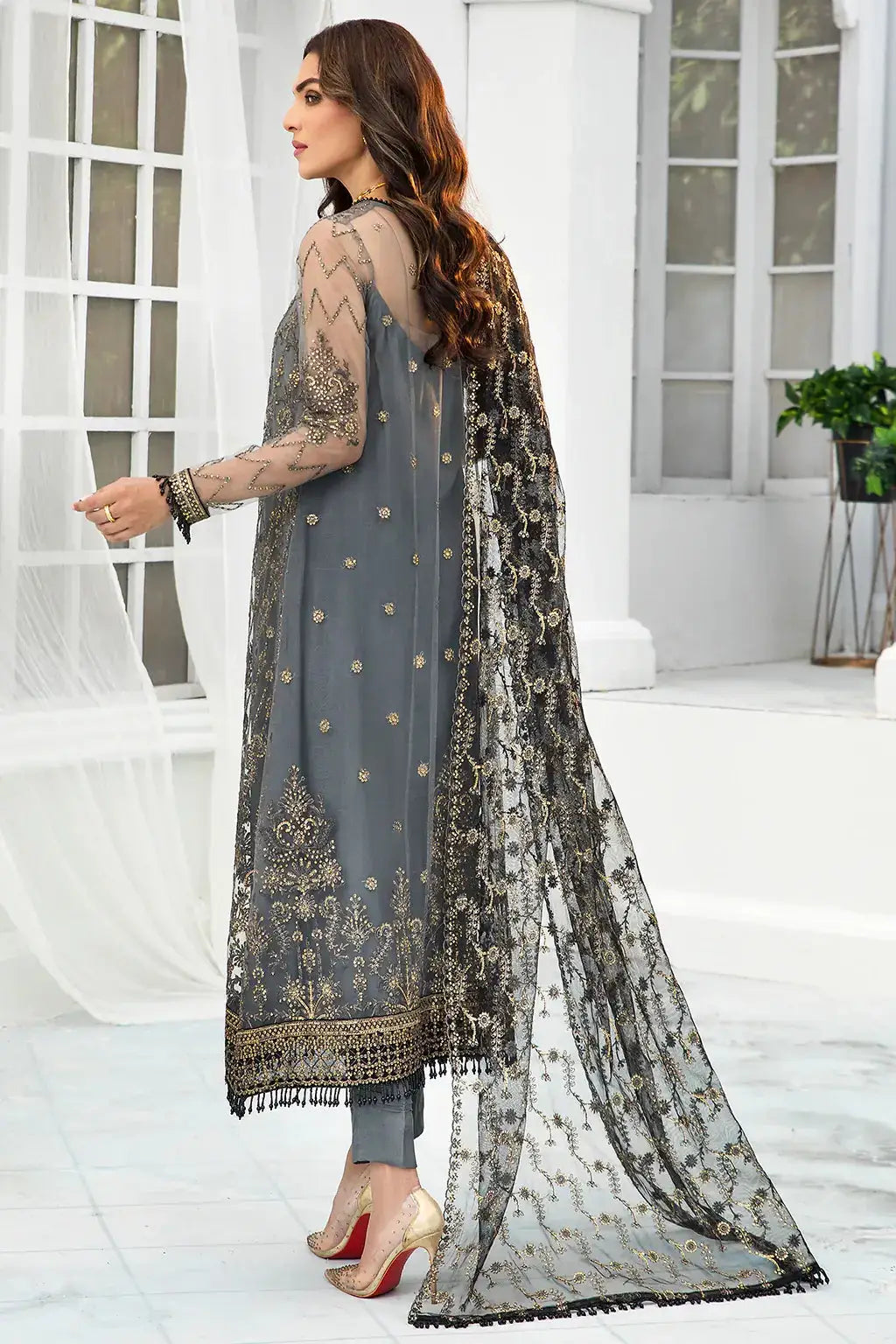 Zarif | DE LUXURY Formals | GRAPHITE - Pakistani Designer Dress - by Zarif | Type: Formal - 100% Original at Saira Sultan