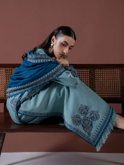 Faiza Faisal | Winter Edit 2024 | ERSA Custom Size Blue Gray Karandi