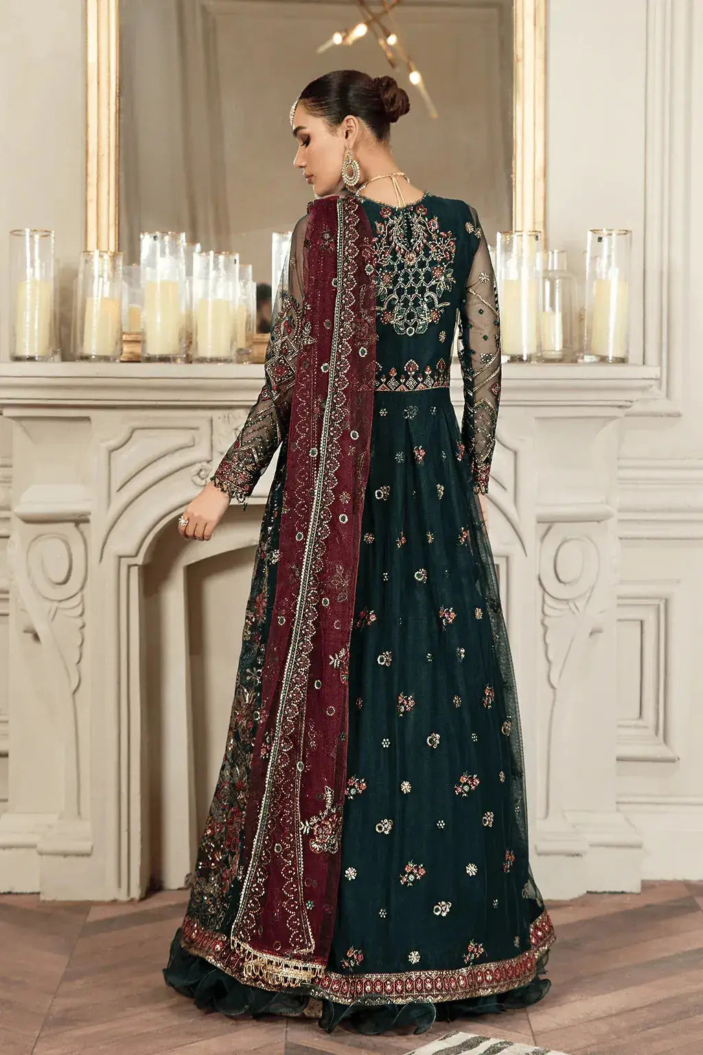 Zarif | Mehroz Formals | PINE GREEN - Pakistani Designer Dress - by Zarif | Type: Formal - 100% Original at Saira Sultan