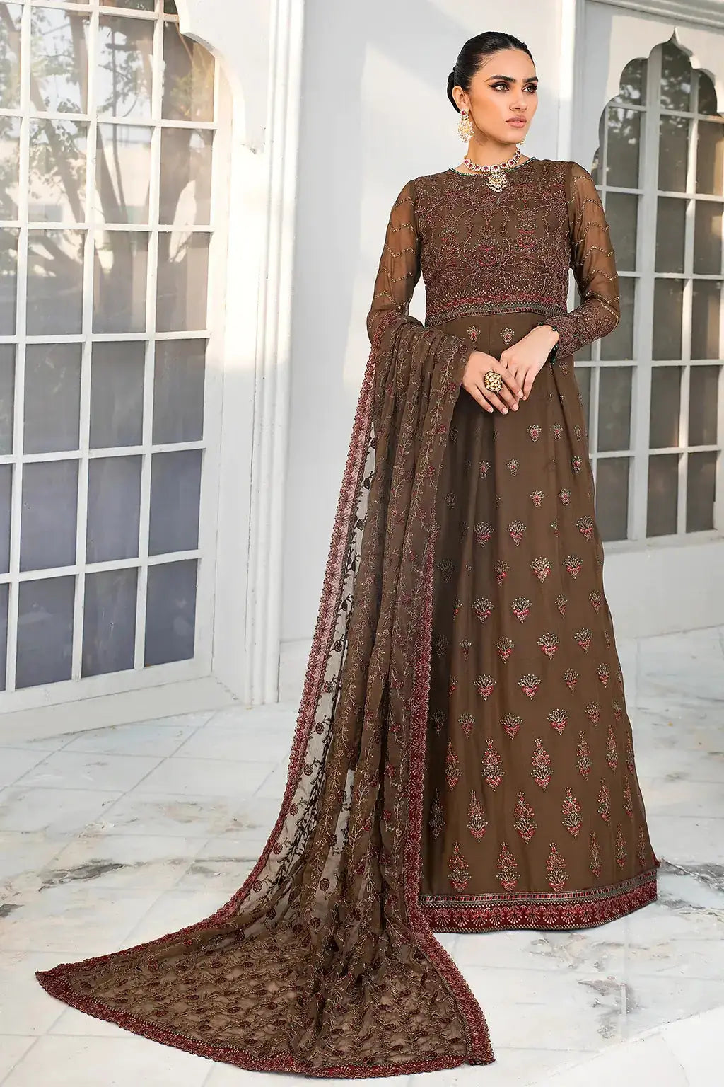 Zarif | DE LUXURY Formals | HAZEL WOOD - Pakistani Designer Dress - by Zarif | Type: Formal - 100% Original at Saira Sultan