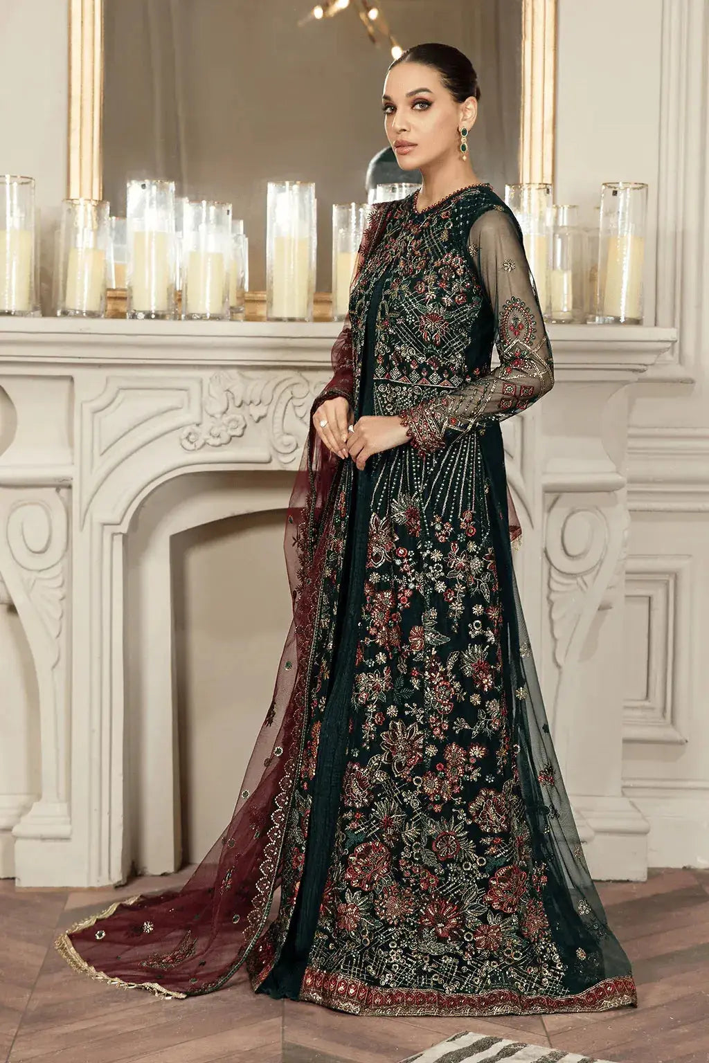 Zarif | Mehroz Formals | PINE GREEN - Pakistani Designer Dress - by Zarif | Type: Formal - 100% Original at Saira Sultan