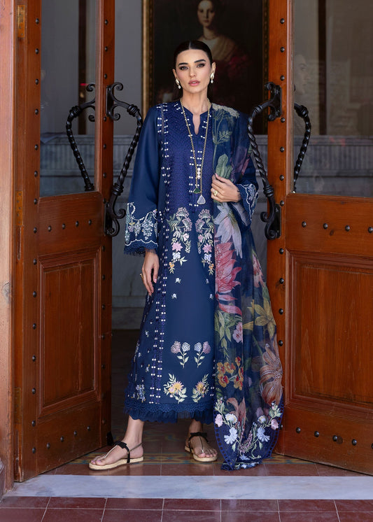 Saira Shakira | Bloom Lawn 25 | HANGING GARDENS 2-B XS Lawn Navy Blue