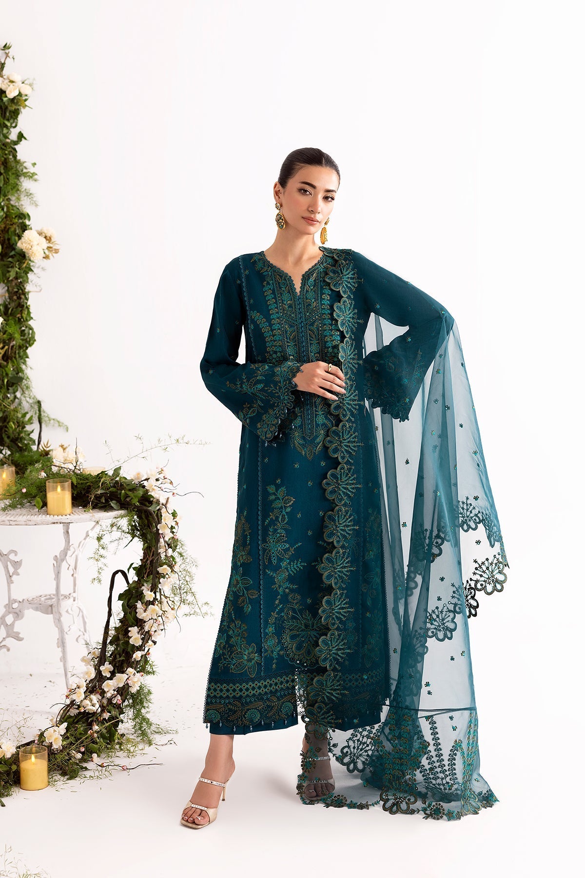 Enzo I Tu Es Aime I Sarcelle - Pakistani Designer Dress - by Enzo - Type : Ladies Clothes - 100% Original at Saira Sultan