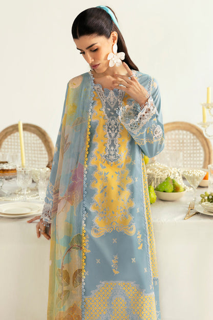 Qalamkar | Q Prints 2025 | PQ-06 ELVA S Ice Blue Lawn