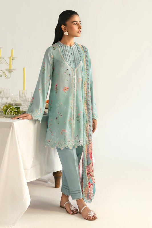 Qalamkar | Q Prints 2025 | PQ-08 RENA XS Ice Blue Lawn