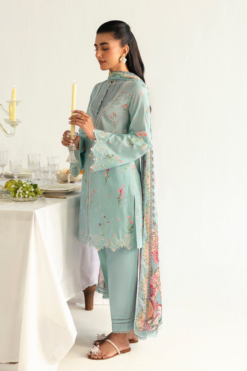 Qalamkar | Q Prints 2025 | PQ-08 RENA XL Ice Blue Lawn