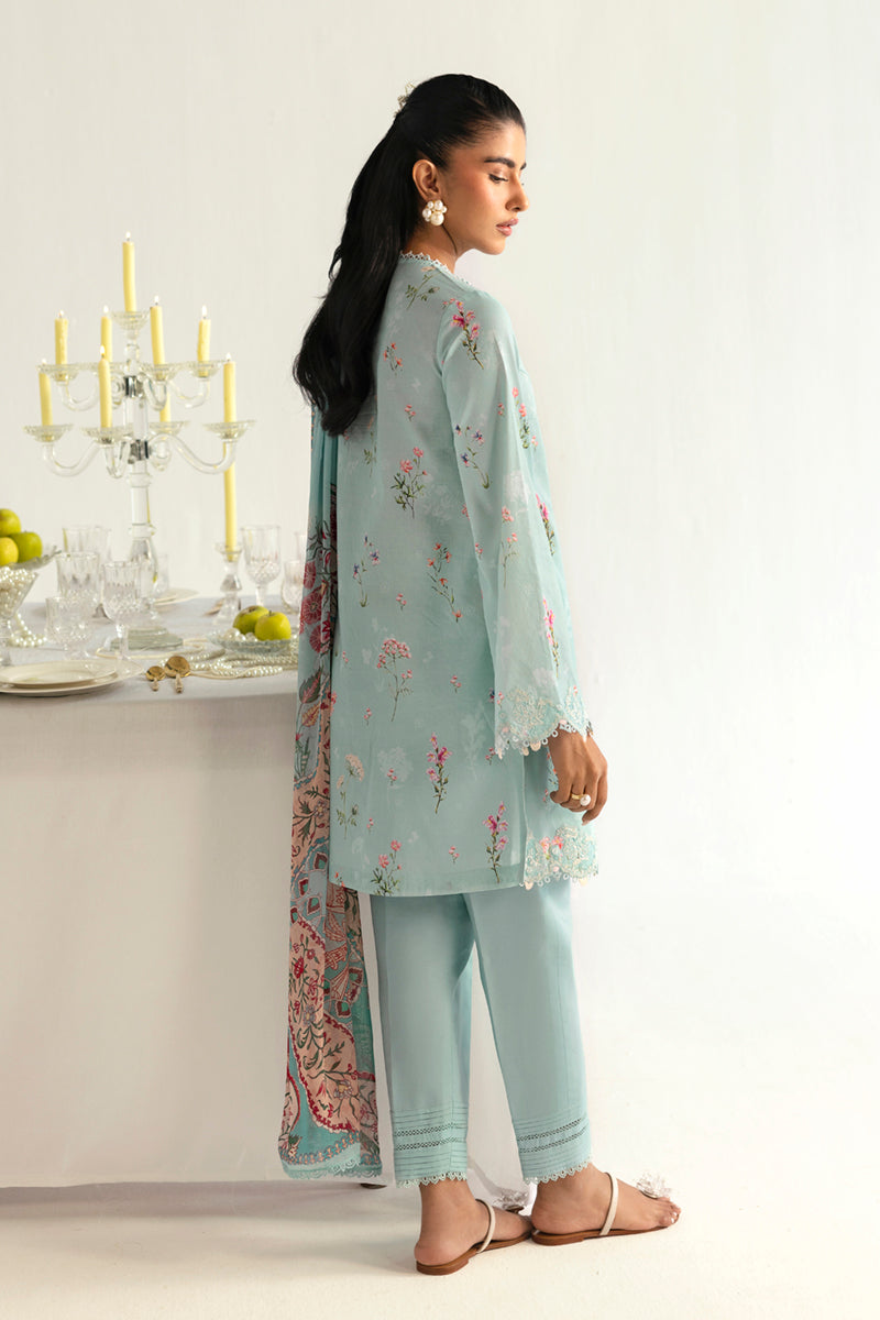 Qalamkar | Q Prints 2025 | PQ-08 RENA S Ice Blue Lawn