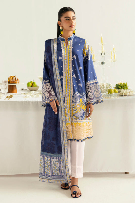 Qalamkar | Q Prints 2025 | PQ-02 HINA XS Navy Blue Lawn