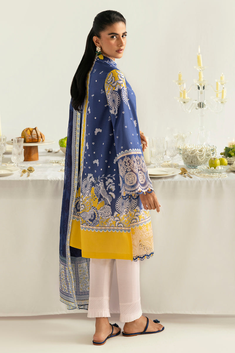 Qalamkar | Q Prints 2025 | PQ-02 HINA S Navy Blue Lawn