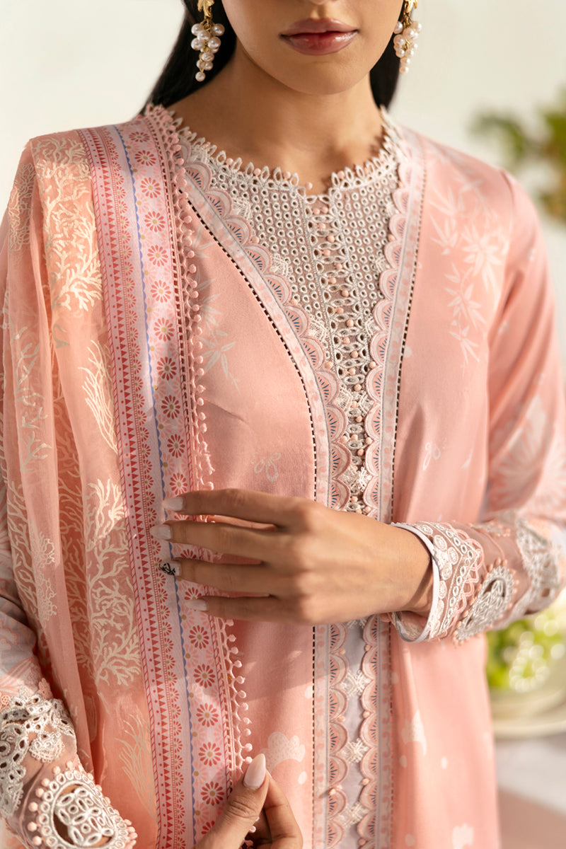 Qalamkar | Q Prints 2025 | PQ-02 AROHA M Pastel Pink Lawn